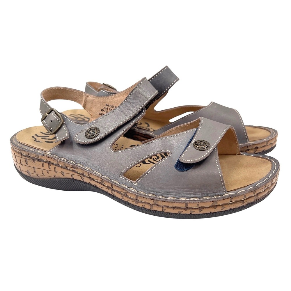 Propet Jocelyn Womens Comfort Sandals Gray Leather‎ Adjustable Propét 9.5 M